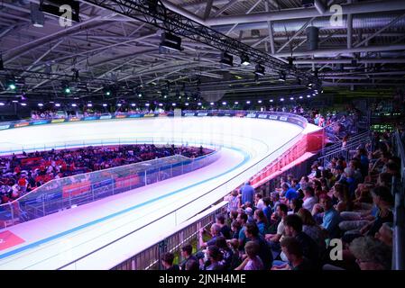 Monaco, Germania. 17th Set, 2022. 17,9.2022, Monaco, Centro Congressi Internazionale Monaco, Campionati europei Monaco 2022: Team di ciclismo su pista sprint qualificazioni, visione generale all'interno dell'arena (Sven Beyrich/SPP-JP) Credit: SPP Sport Press Photo. /Alamy Live News Foto Stock