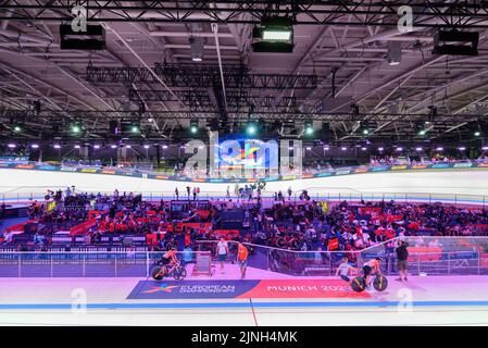 Monaco, Germania. 17th Set, 2022. 17,9.2022, Monaco, Centro Congressi Internazionale Monaco, Campionati europei Monaco 2022: Team di ciclismo su pista sprint qualificazioni, visione generale all'interno dell'arena (Sven Beyrich/SPP-JP) Credit: SPP Sport Press Photo. /Alamy Live News Foto Stock