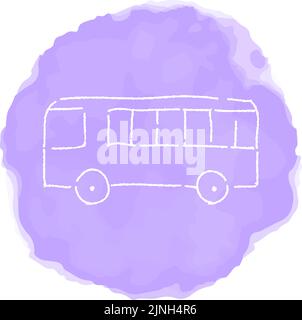 Semplice illustrazione a mano dell'icona: Bus Illustrazione Vettoriale