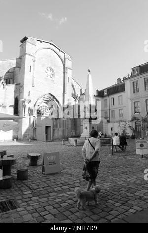 La Fontaine. Eglise Notre-Dame. Place Notre-Dame. Cluny. Cluny. Saône e Loira. Borgogna. Francia. Europa. Foto Stock