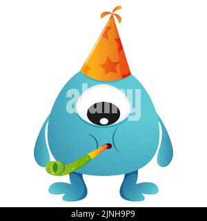 Mostro colorato e carino. Divertente personaggio dei cartoni animati. Illustrazione vettoriale. Illustrazione Vettoriale