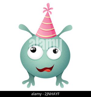 Mostro colorato e carino. Divertente personaggio dei cartoni animati. Illustrazione vettoriale. Illustrazione Vettoriale