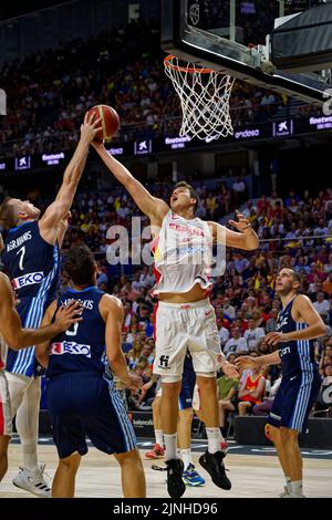 Wizink Center, Madrid, Spagna. 11th ago, 2022. Eurobasket: Partita di basket amichevole Spagna V Grecia. Credit: EnriquePSans/Alamy Live News Foto Stock