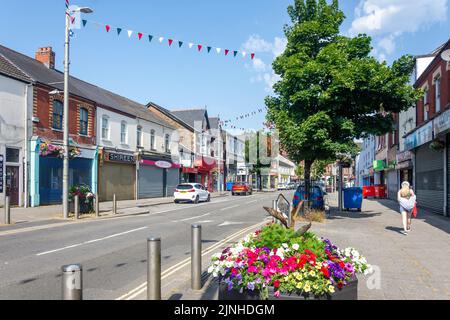 Commercial Street, Maesteg, Bridgend County Borough (Pen-y-bont), Galles (Cymru), Regno Unito Foto Stock