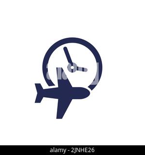 icona del tempo di volo o del ritardo, vettore Illustrazione Vettoriale