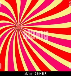 Sfondo astratto groovy arcobaleno intrecciato. Illustrazione vettoriale ritorta e distorta in uno stile psichedelico retrò alla moda. L'estetica dell'hippi Illustrazione Vettoriale