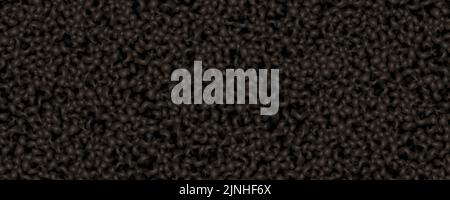 Motivo sherpa nero senza cuciture con texture in pelliccia. Sfondo vettoriale di pelle di pecora. Accogliente e caldo plaid. Coperta in pile, velluto o flanella. Lana di animali da faux swat Illustrazione Vettoriale