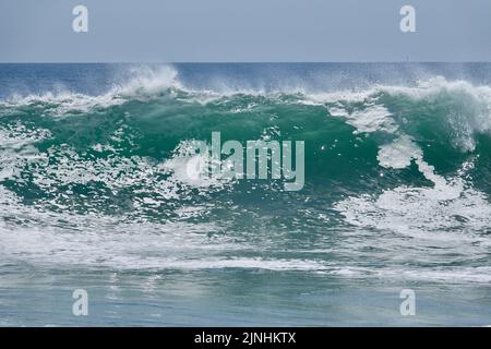 onda in aumento prima che si schianti sulla riva Foto Stock