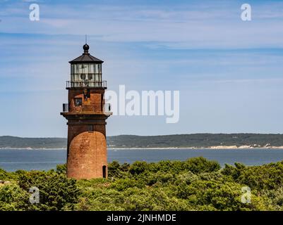 Splendida vista della Gay Head Light e delle scogliere di Aquinnah sul vigneto di Martha's Foto Stock