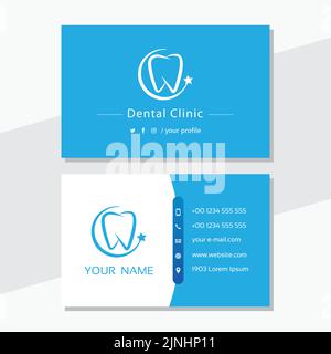 Modello astratto del logo dentale. Dentista, dentista ufficio, salute dei denti, igiene orale, cura dei denti, cura orale, clinica. Disegno di biglietto da visita. Logotipo. Dente v Illustrazione Vettoriale