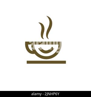 logo happy coffee, simbolo del logo della caffetteria Illustrazione Vettoriale