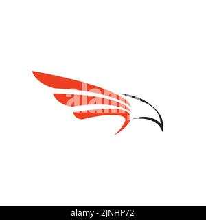 Logo vettore Flying Bird. Design del logotipo per uccelli, aquile, falchi e linee vettoriali di lusso Illustrazione Vettoriale