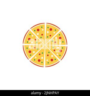 schema astratto grafico vettoriale di concetti pizza Illustrazione Vettoriale