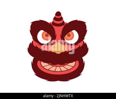 Illustrazione semplice del costume da ballo del leone della testa Illustrazione Vettoriale