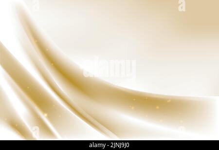 Oro sfondo bianco Abstract tessuto seta d'oro Illustrazione Vettoriale