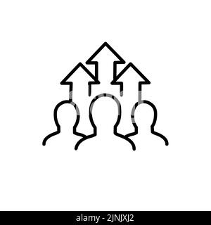 Gruppo crescita icona vettore set, illustrazione di sviluppo segno raccolta, simbolo di popolarità. Illustrazione Vettoriale