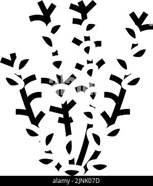 illustrazione del vettore dell'icona del glifo ludwigia rosso Illustrazione Vettoriale