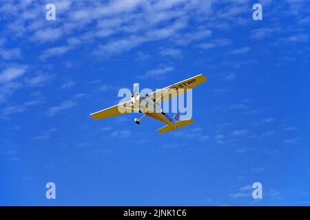 Piccoli aerei che atterrano all'aeroporto di Treviri-Foehren, Renania-Palatinato, Germania, Europa Foto Stock