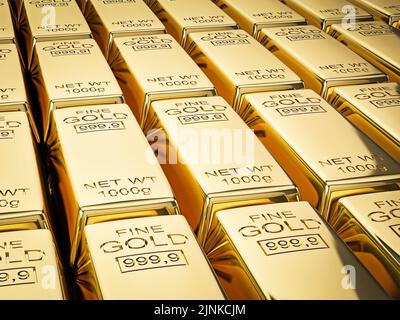 barre d'oro, lingotto Foto Stock