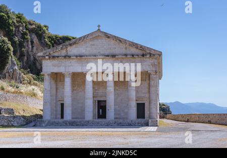 Chiesa di San Giorgio nella vecchia fortezza veneziana nella città di Corfù, su un'isola greca di Corfù Foto Stock