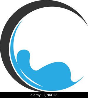 Modello piatto con icona con logo lettera C. Illustrazione Vettoriale