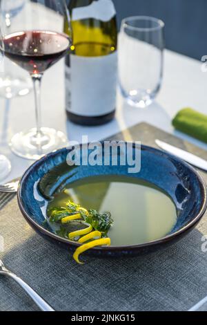 lusso, ristorante, zuppa, alta cucina, prosperità, ricchezza, ricchezza, ristoranti, zuppe, buongustai Foto Stock