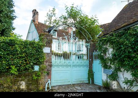 Francia, Oise, Picardie, Pays de Bray, Gerberoy, Etichettato Les Plus Beaux Villages de France (i più bei villaggi di Francia), casa dove il pa Foto Stock