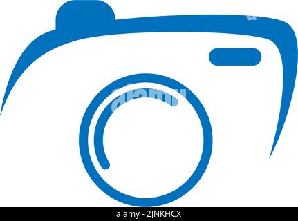 Modello di illustrazione con design piatto e logo dell'icona della fotocamera Illustrazione Vettoriale