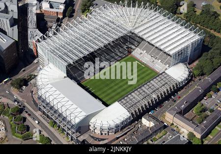Vista aerea dello stadio St James Park di Newcastle United, Newcastle-upon-Tyne, Tyne & Wear Foto Stock