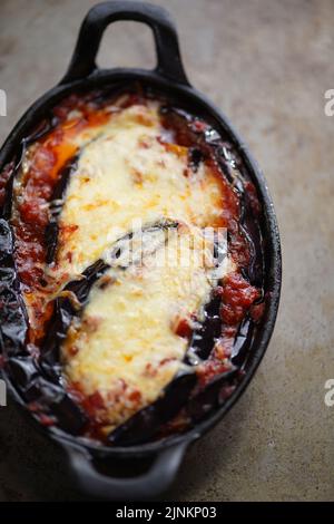 soufflé di melanzane, melanzane, melanzane Foto Stock