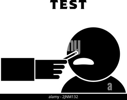 Illustrazione della raccolta della mucosa del naso mediante test PCR Illustrazione Vettoriale