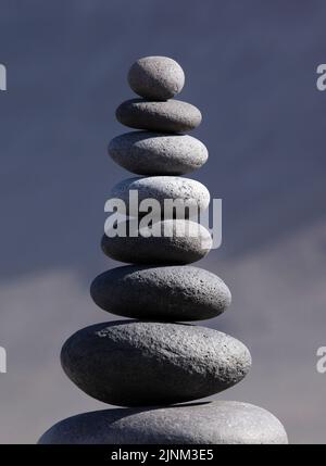 armonia, equilibrio, cumulo di pietra, armonie, equilibri, mucchi di pietra Foto Stock