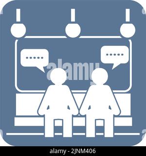 Icona che consiglia di astenersi dal parlare in treno Illustrazione Vettoriale