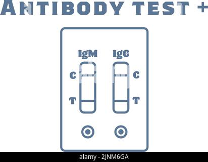 Illustrazione che mostra il risultato positivo del test anticorpale Illustrazione Vettoriale