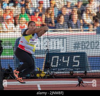 Xiu Mei Grace Wong della Malesia in gara per la finale di martello femminile ai Commonwealth Games all'Alexander Stadium di Birmingham, Inghilterra, il 6th agosto Foto Stock