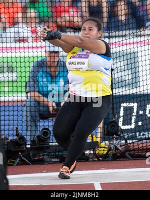 Xiu Mei Grace Wong della Malesia in gara per la finale di martello femminile ai Commonwealth Games all'Alexander Stadium di Birmingham, Inghilterra, il 6th agosto Foto Stock