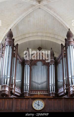 L'orgue de tribune. Eglise Saint-Clodoald. Saint-Cloud. Ile-de-France. Francia. Europa. Foto Stock