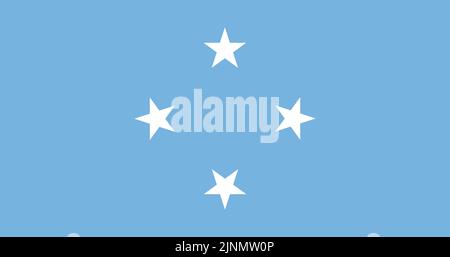 La bandiera nazionale del mondo, Stati Federati di Micronesia Illustrazione Vettoriale