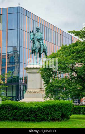 Washington, DC - 27 giugno 2022: Statua equestre della carriera ufficiale militare Brevet Lt. Generale Winfield Scott di Henry Kirke Brown è una delle città Foto Stock