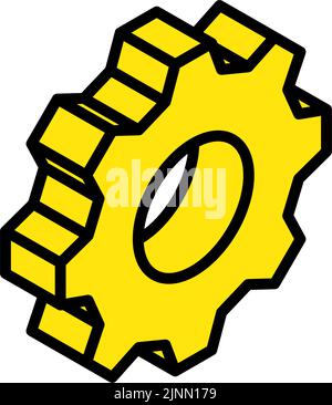 Una semplice icona isometrica gialla. Illustrazione Vettoriale