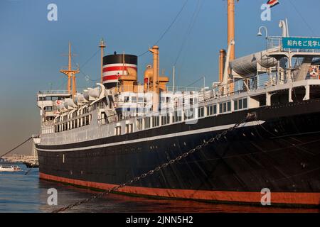 Hikawa-Maru storico nave passeggeri, Yokohama, Giappone Foto Stock