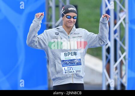 Roma, Italia. 12th ago, 2022. Costanza Cocconcelli durante i Campionati europei di nuoto Roma 2022. Roma Agosto 12nd 2022 Photographer01 Credit: Agenzia indipendente per le foto/Alamy Live News Foto Stock