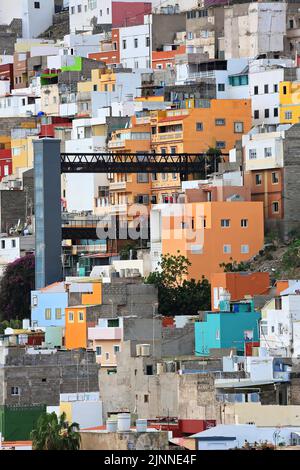 Mirador Casas de colores a Las Palmas de Gran Canaria. Las Palmas, Gran Canaria, Isole Canarie, Spagna Foto Stock