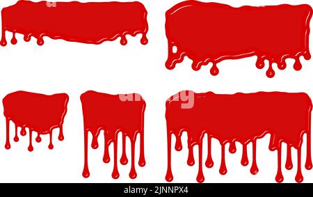 Dripping Blood Illustration Set per Halloween e Horror disegni Illustrazione Vettoriale