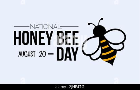 Banner calligrafico nazionale del giorno del miele su sfondo bianco. Script scritta banner, poster, idea di concetto di scheda. Temp. Vettore consapevolezza lucido Illustrazione Vettoriale