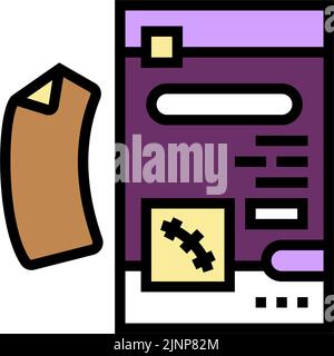 immagine vettoriale dell'icona del colore della cicatrice del nastro Illustrazione Vettoriale