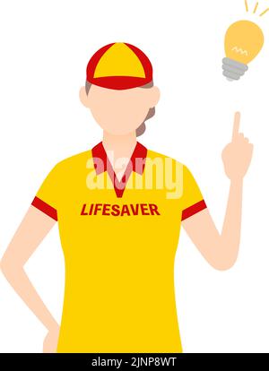 Donne lifesavers in pose, puntando e consigliando Illustrazione Vettoriale