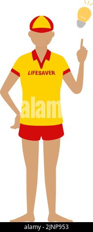 Senior Lifesavers Female in pose, puntando e consigliando Illustrazione Vettoriale