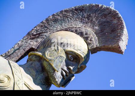 Sparta, Grecia, 20 luglio 2022. Statua di Leonida nelle strade di Sparta Foto Stock