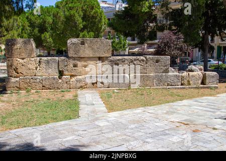 Sparta, Grecia, 20 luglio 2022. Tomba di Leonida nel centro di Sparta Foto Stock